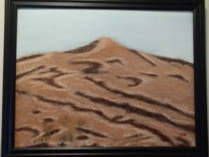 Sand dunes, California, painting in a frame