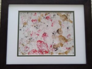 Gold Beads Abstract painting in a frame