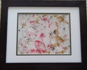 Gold Beads Abstract painting in a frame