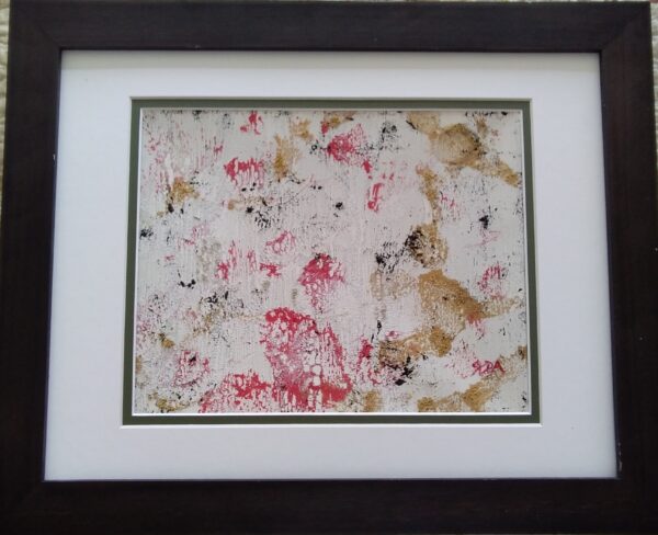 Gold Beads Abstract painting in a frame