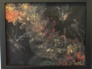 Galaxy abstract painting in a frame