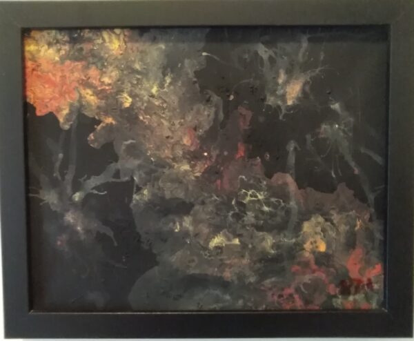 Galaxy abstract painting in a frame